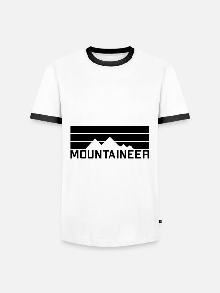 Mountaineer (mountains, beams) - Men's Ringer Shirt - white/black