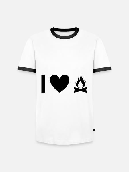 I love campfires - Men's Ringer Shirt - white/black
