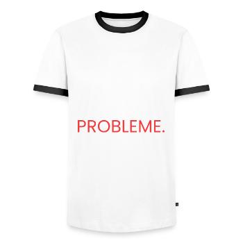 Ich wünschte ich hätte Probleme - Männer Kontrast-T-Shirt - Weiß/Schwarz - Vorne - AI Model Female 172 light (172cm) & AI Model Male 178 dark (178cm)