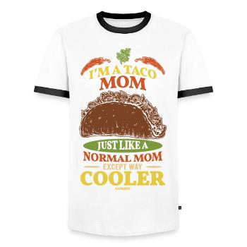 I'm A Taco Mom Just Like A Normal Mom - Men's Ringer Shirt - white/black - Front - AI Model Female 172 light (172cm) & AI Model Male 178 dark (178cm)