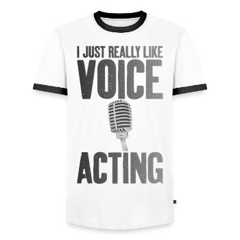 J’aime Doublage Acteur de doublage Artiste de voix off - T-shirt contrasté Homme - blanc/noir - Devant - AI Model Female 172 light (172cm) & AI Model Male 178 dark (178cm)