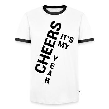 Cheers It's My Year - Männer Kontrast-T-Shirt - Weiß/Schwarz - Vorne - AI Model Female 172 light (172cm) & AI Model Male 178 dark (178cm)