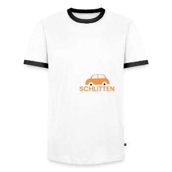 heißer Schlitten - Männer Kontrast-T-Shirt - Weiß/Schwarz - Vorne - AI Model Female 172 light (172cm) & AI Model Male 178 dark (178cm)