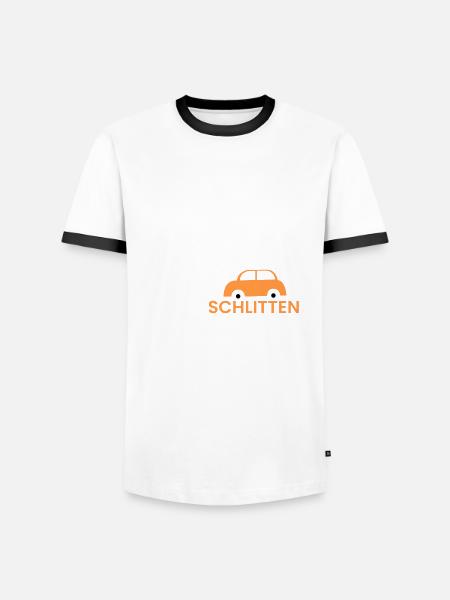 heißer Schlitten - Männer Kontrast-T-Shirt - Weiß/Schwarz