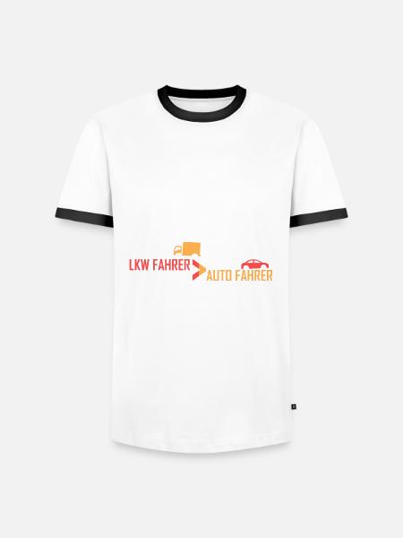 LKW Fahrer > Auto Fahrer - Männer Kontrast-T-Shirt - Weiß/Schwarz