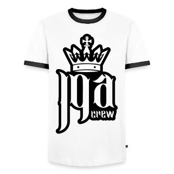 Jga Crew Junggesellenabschied - Männer Kontrast-T-Shirt - Weiß/Schwarz - Vorne - AI Model Female 172 light (172cm) & AI Model Male 178 dark (178cm)