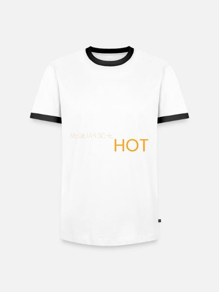 vegetarische Menschen sind hot - Männer Kontrast-T-Shirt - Weiß/Schwarz