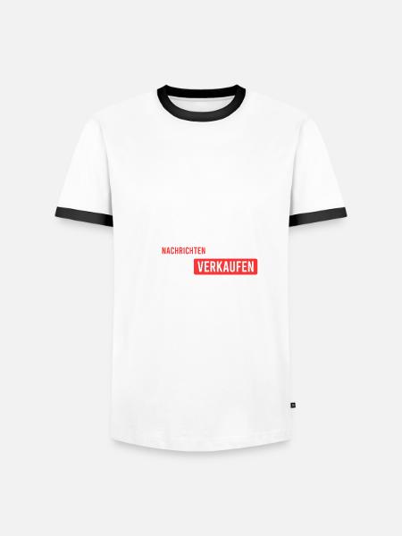 wenn die Nachrichten starten - Männer Kontrast-T-Shirt - Weiß/Schwarz