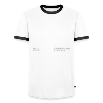 Wal-Anleger = Diamant - Männer Kontrast-T-Shirt - Weiß/Schwarz - Vorne - AI Model Female 172 light (172cm) & AI Model Male 178 dark (178cm)