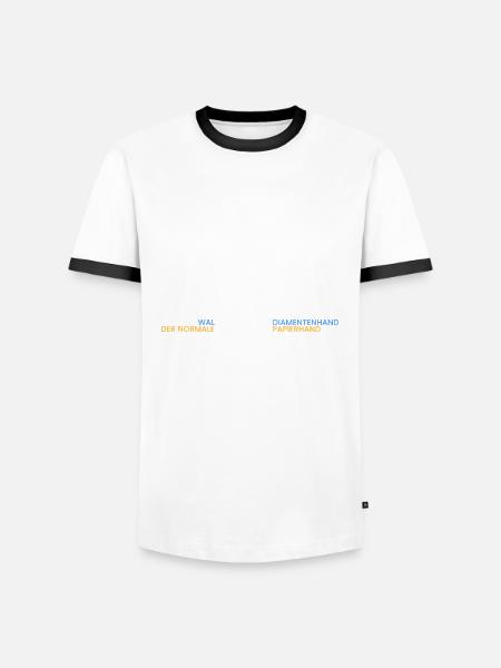 Wal Investor=Diamentenhand - Männer Kontrast-T-Shirt - Weiß/Schwarz