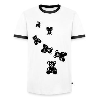 Teddy bear bear - Men's Ringer Shirt - white/black - Front - AI Model Female 172 light (172cm) & AI Model Male 178 dark (178cm)