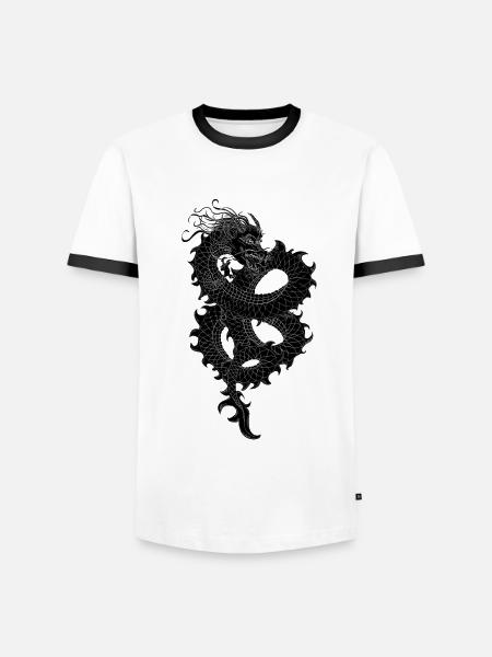 Black Dragon - Men's Ringer Shirt - white/black