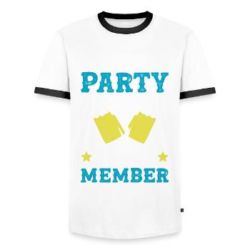 Amsterdam Party Crew - T-shirt contrasté Homme - blanc/noir - Devant - AI Model Female 172 light (172cm) & AI Model Male 178 dark (178cm)