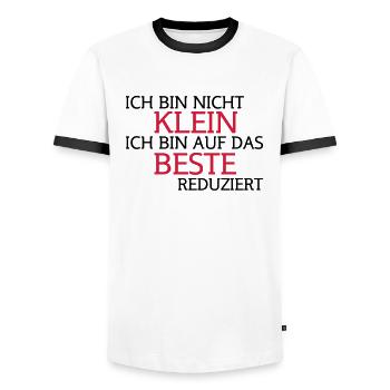 Je ne suis pas petit, je suis sur le meilleur - T-shirt contrasté Homme - blanc/noir - Devant - AI Model Female 172 light (172cm) & AI Model Male 178 dark (178cm)