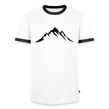Mountain, Mountains - Men's Ringer Shirt - white/black - Front - AI Model Female 172 light (172cm) & AI Model Male 178 dark (178cm)