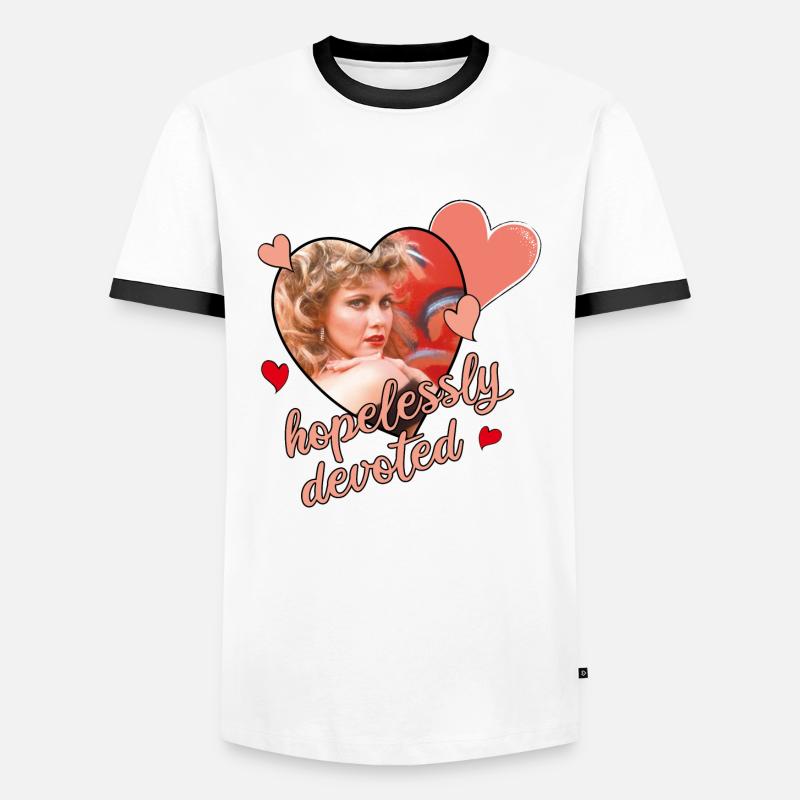 Grease Sandy Olsson Hopelessly Devoted - Men's Ringer Shirt - white/black