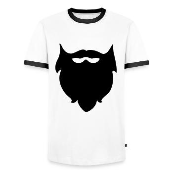 Beard - Beards - Men's Ringer Shirt - white/black - Front - AI Model Female 172 light (172cm) & AI Model Male 178 dark (178cm)