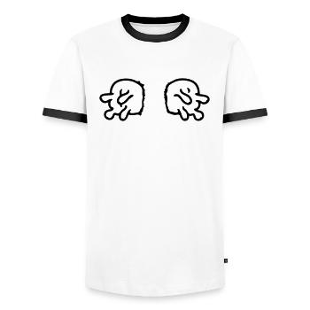 doppeltes Euter - line - Männer Kontrast-T-Shirt - Weiß/Schwarz - Vorne - AI Model Female 172 light (172cm) & AI Model Male 178 dark (178cm)
