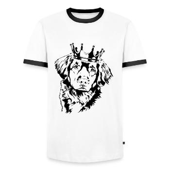 NOVA SCOTIA DUCK TOLLING RETRIEVER Crown Wilsigns - Men's Ringer Shirt - white/black - Front - AI Model Female 172 light (172cm) & AI Model Male 178 dark (178cm)