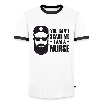 You Can't Scare Me I Am A Nurse - - Männer Kontrast-T-Shirt - Weiß/Schwarz - Vorne - AI Model Female 172 light (172cm) & AI Model Male 178 dark (178cm)