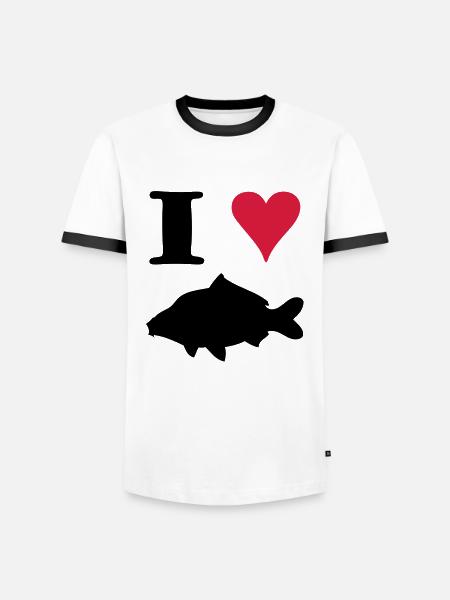 I Love Carp ! - T-shirt contrasté Homme - blanc/noir