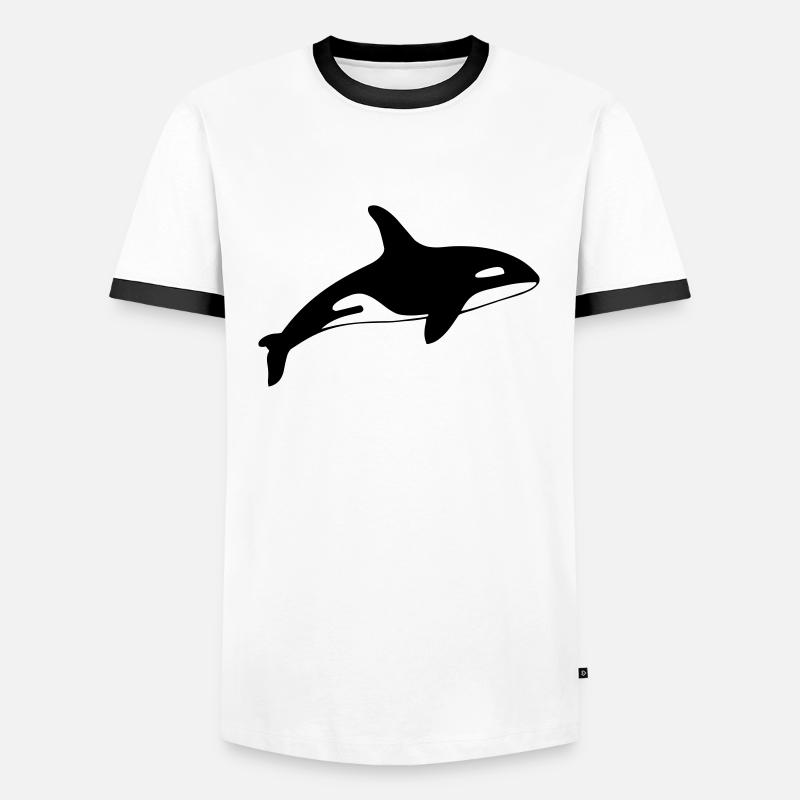 dolphin - Männer Kontrast-T-Shirt - Weiß/Schwarz