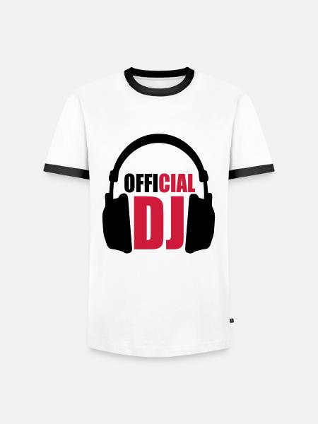Official DJ - Men's Ringer Shirt - white/black