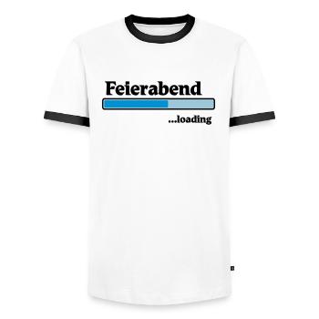 Feierabend loading - Männer Kontrast-T-Shirt - Weiß/Schwarz - Vorne - AI Model Female 172 light (172cm) & AI Model Male 178 dark (178cm)