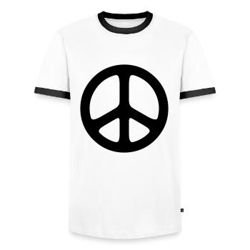 peace sign hippie - Men's Ringer Shirt - white/black - Front - AI Model Female 172 light (172cm) & AI Model Male 178 dark (178cm)