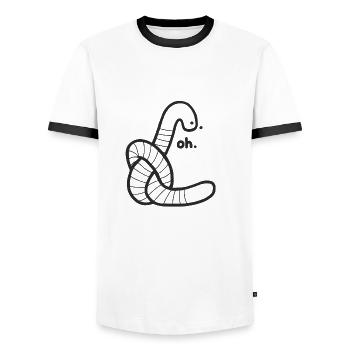 Le ver assis noeud - T-shirt contrasté Homme - blanc/noir - Devant - AI Model Female 172 light (172cm) & AI Model Male 178 dark (178cm)