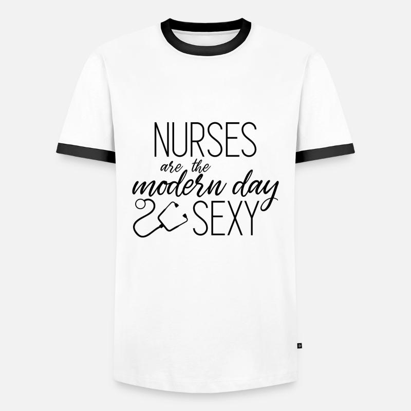 Krankenschwester - Männer Kontrast-T-Shirt - Weiß/Schwarz