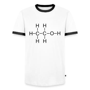 Alcohol - Men's Ringer Shirt - white/black - Front - AI Model Female 172 light (172cm) & AI Model Male 178 dark (178cm)