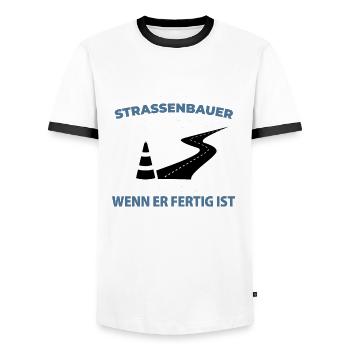 Strassenbauer Shirt • Bauarbeiter • Bauen Geschenk - Männer Kontrast-T-Shirt - Weiß/Schwarz - Vorne - AI Model Female 172 light (172cm) & AI Model Male 178 dark (178cm)