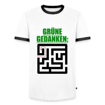 Witze Grüne Die Grünen Habeck Baerbock Partei Öko - Männer Kontrast-T-Shirt - Weiß/Schwarz - Vorne - AI Model Female 172 light (172cm) & AI Model Male 178 dark (178cm)