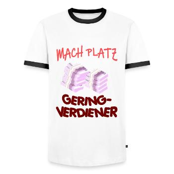 Geld Motivation Profit Gewinn Performance Rendite - Männer Kontrast-T-Shirt - Weiß/Schwarz - Vorne - AI Model Female 172 light (172cm) & AI Model Male 178 dark (178cm)