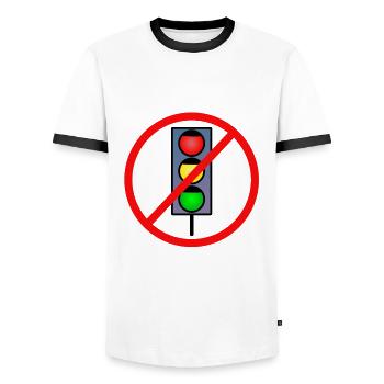 Ampel Regierung Scholz Baerbock Habeck Grüne SPD - Männer Kontrast-T-Shirt - Weiß/Schwarz - Vorne - AI Model Female 172 light (172cm) & AI Model Male 178 dark (178cm)