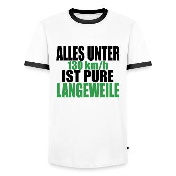 Tempolimit Autobahn Grüne Freiheit Verbot Diesel - Männer Kontrast-T-Shirt - Weiß/Schwarz - Vorne - AI Model Female 172 light (172cm) & AI Model Male 178 dark (178cm)