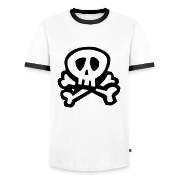 kids skull bones pirate - Männer Kontrast-T-Shirt - Weiß/Schwarz - Vorne - AI Model Female 172 light (172cm) & AI Model Male 178 dark (178cm)