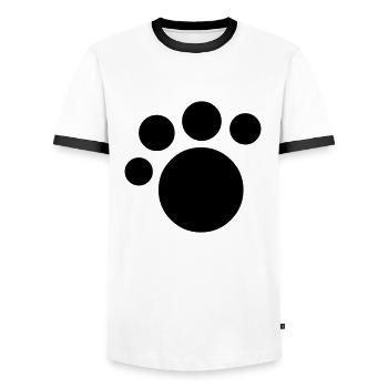 kids paw print - Men's Ringer Shirt - white/black - Front - AI Model Female 172 light (172cm) & AI Model Male 178 dark (178cm)