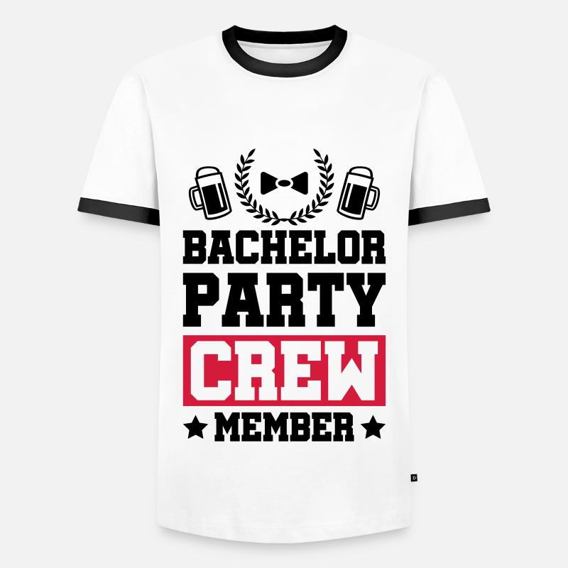 bachelor party crew - Männer Kontrast-T-Shirt - Weiß/Schwarz