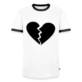 love broken heart - Männer Kontrast-T-Shirt - Weiß/Schwarz - Vorne - AI Model Female 172 light (172cm) & AI Model Male 178 dark (178cm)