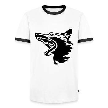 grrrrr - T-shirt contrasté Homme - blanc/noir - Devant - AI Model Female 172 light (172cm) & AI Model Male 178 dark (178cm)