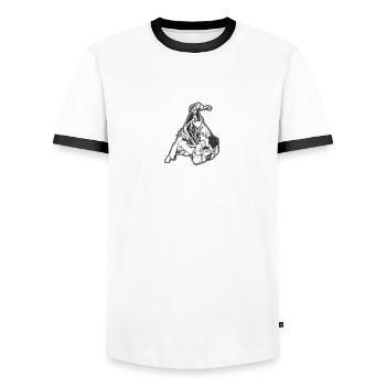 JIU JITSU BJJ Kampfsport Geschenk Vintage Jujutsu - Männer Kontrast-T-Shirt - Weiß/Schwarz - Vorne - AI Model Female 172 light (172cm) & AI Model Male 178 dark (178cm)