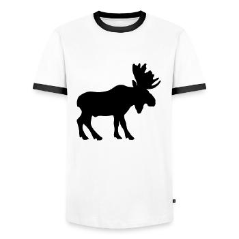 moose animal - Men's Ringer Shirt - white/black - Front - AI Model Female 172 light (172cm) & AI Model Male 178 dark (178cm)