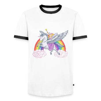 Fairy Girl - T-shirt contrasté Homme - blanc/noir - Devant - AI Model Female 172 light (172cm) & AI Model Male 178 dark (178cm)