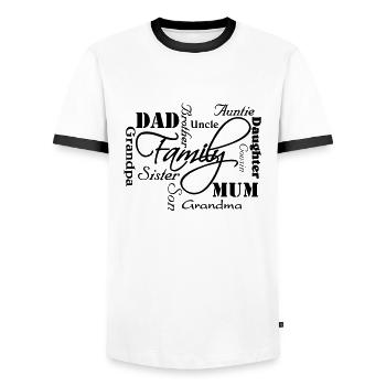 Family - Männer Kontrast-T-Shirt - Weiß/Schwarz - Vorne - AI Model Female 172 light (172cm) & AI Model Male 178 dark (178cm)
