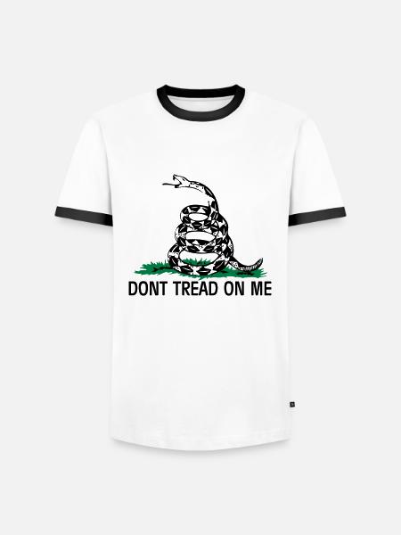 Gadsden Flag - Männer Kontrast-T-Shirt - Weiß/Schwarz