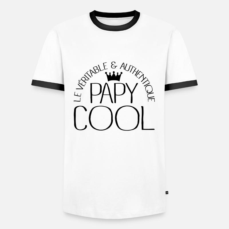 Papy Cool - T-shirt contrasté Homme - blanc/noir