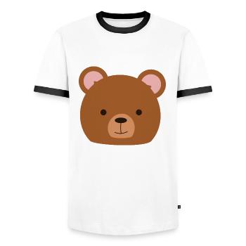 Teddy teddy bear for funny and happy baby - Men's Ringer Shirt - white/black - Front - AI Model Female 172 light (172cm) & AI Model Male 178 dark (178cm)