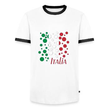 Italia Made in Italy - Männer Kontrast-T-Shirt - Weiß/Schwarz - Vorne - AI Model Female 172 light (172cm) & AI Model Male 178 dark (178cm)